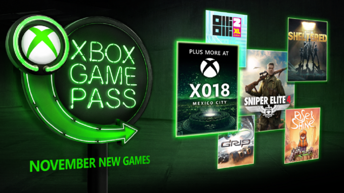 November 2018 Xbox Game Pass