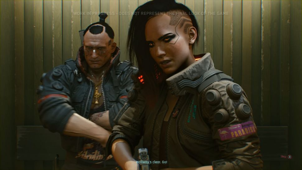 Two characters from Cyberpunk 2077